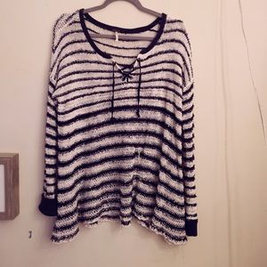 Free people oversized striped sweater size M